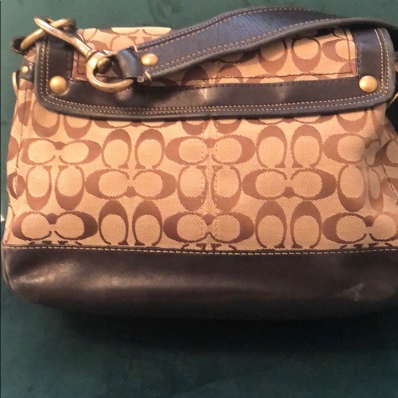 Coach Signature Hobo with Leather Trim - Picture 6 of 11